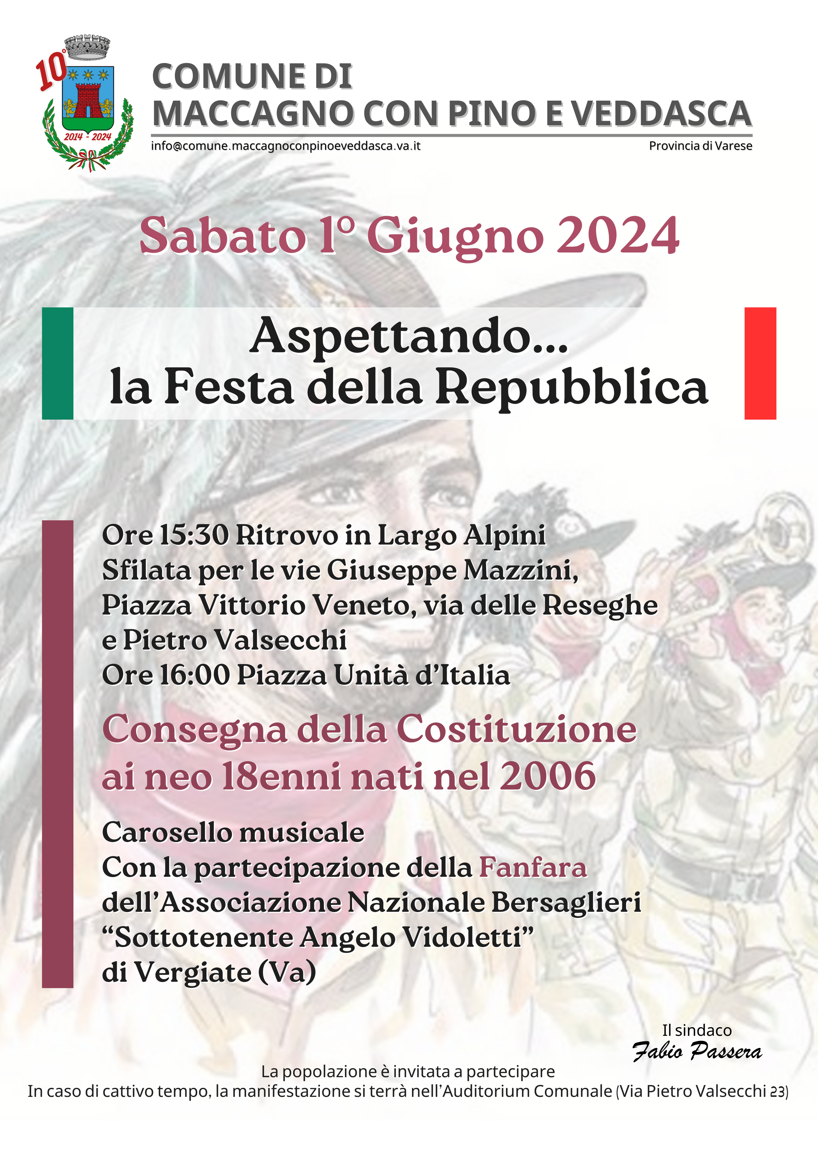 la Fanfara dei Bersaglieri festeggia i neo 18enni