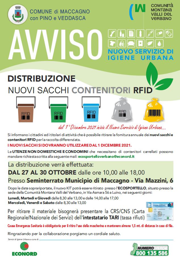 Distribuzione kit per la raccolta differenziata